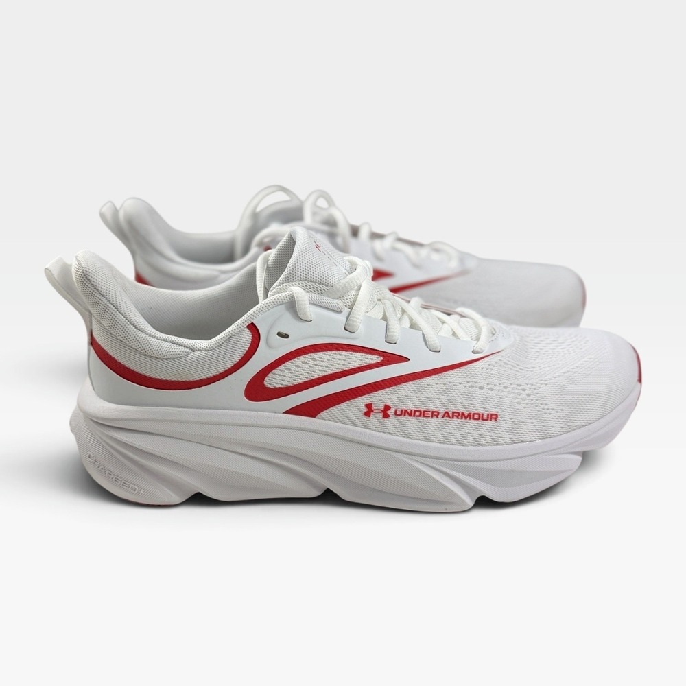 Under Armour UA Rogue 6 Running Shoes Mens 10.5 White Red 6006719-102 NWOB